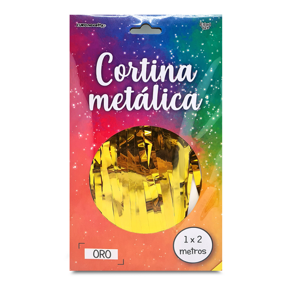 Cortina Decorativa Metálica Euro Novelty Flecos Brillantes Dorado 1 pieza