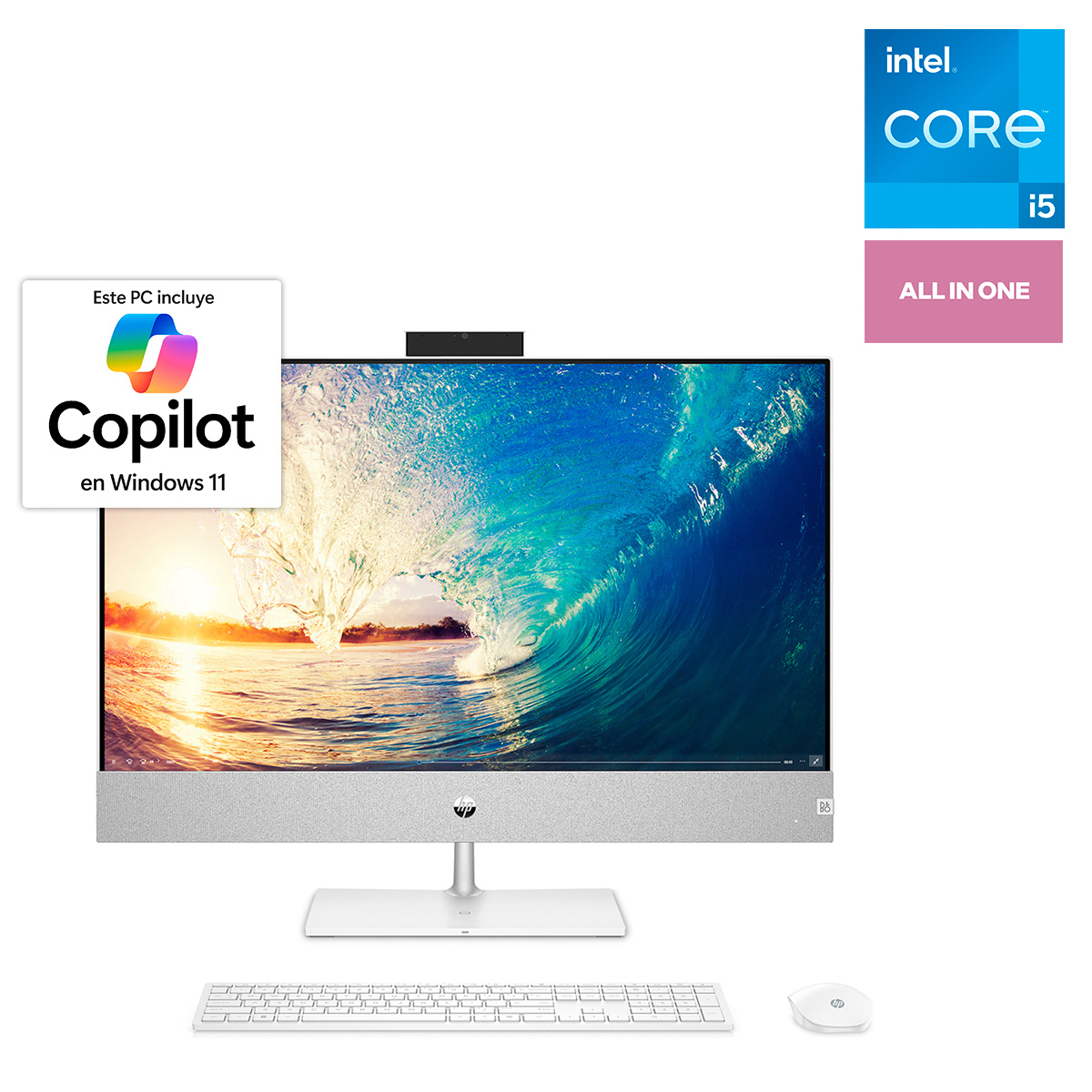 Computadora All In One Hp 27 CA0012LA AMD Ryzen 7 FHD 27 pulg. 512gb SSD 16gb RAM Blanco