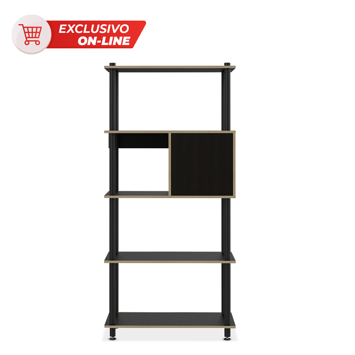 Librero Organizador Excelsior Cubik 4 entrepaños Marrón