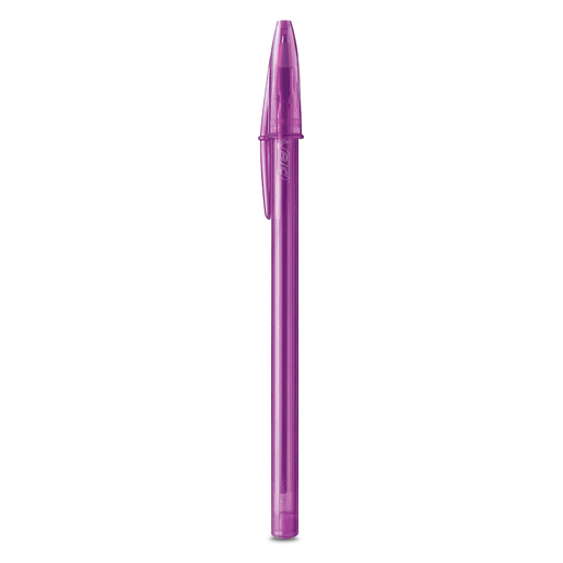 Plumas Bic Cristal Fashion Punto grueso Tinta verde azul morada rosa 4  piezas