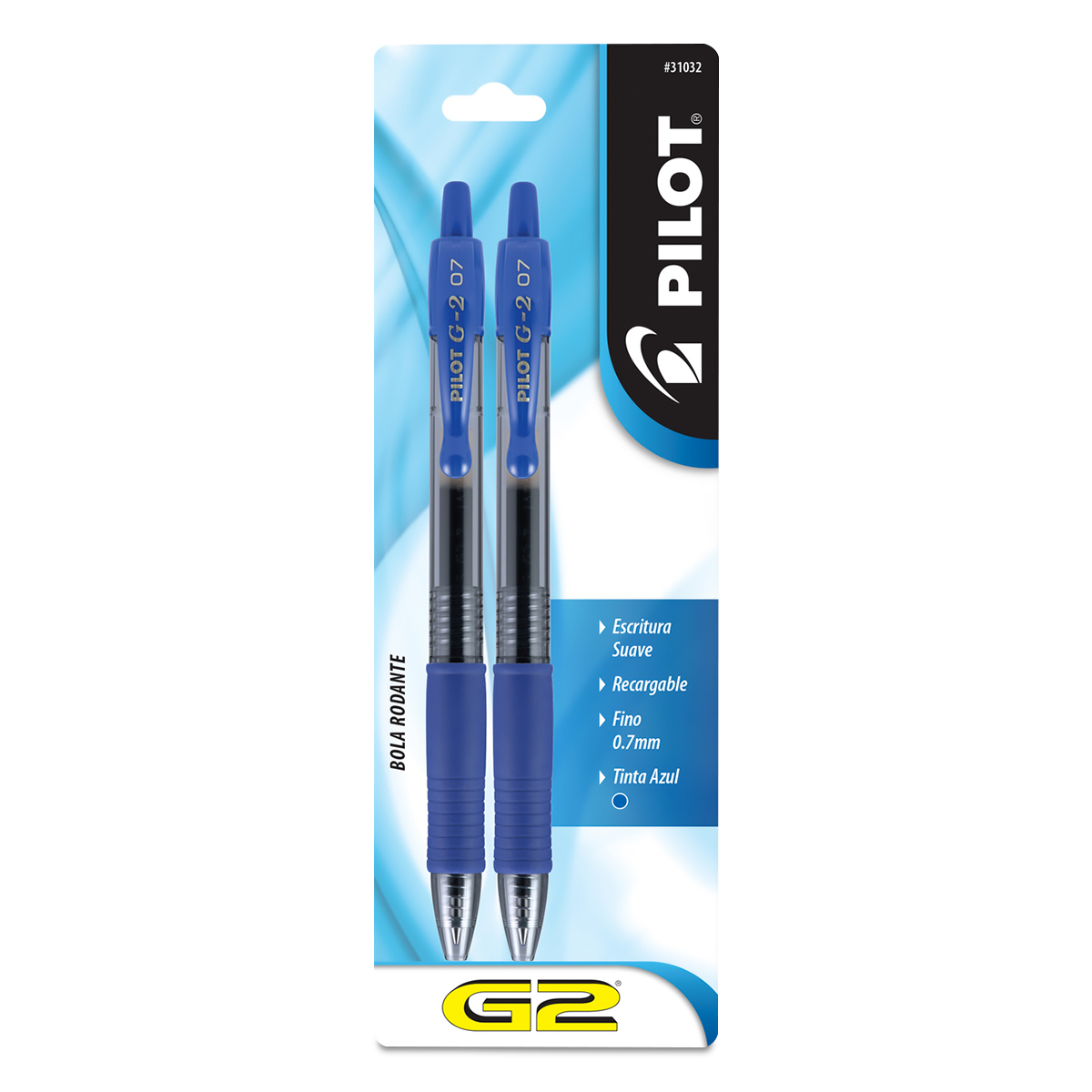 Pilot G2 - Bolígrafos retráctiles de tinta de gel de alta calidad, punta  gruesa, paquete de 4 unidades, tinta azul (31084), paquete de 2