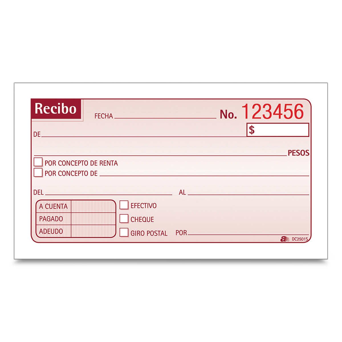 Recibos De Pago Formato RECIBO DE DINERO ADAMS AUTOCOPIANTE (1 PZA.) | Office Depot Mexico