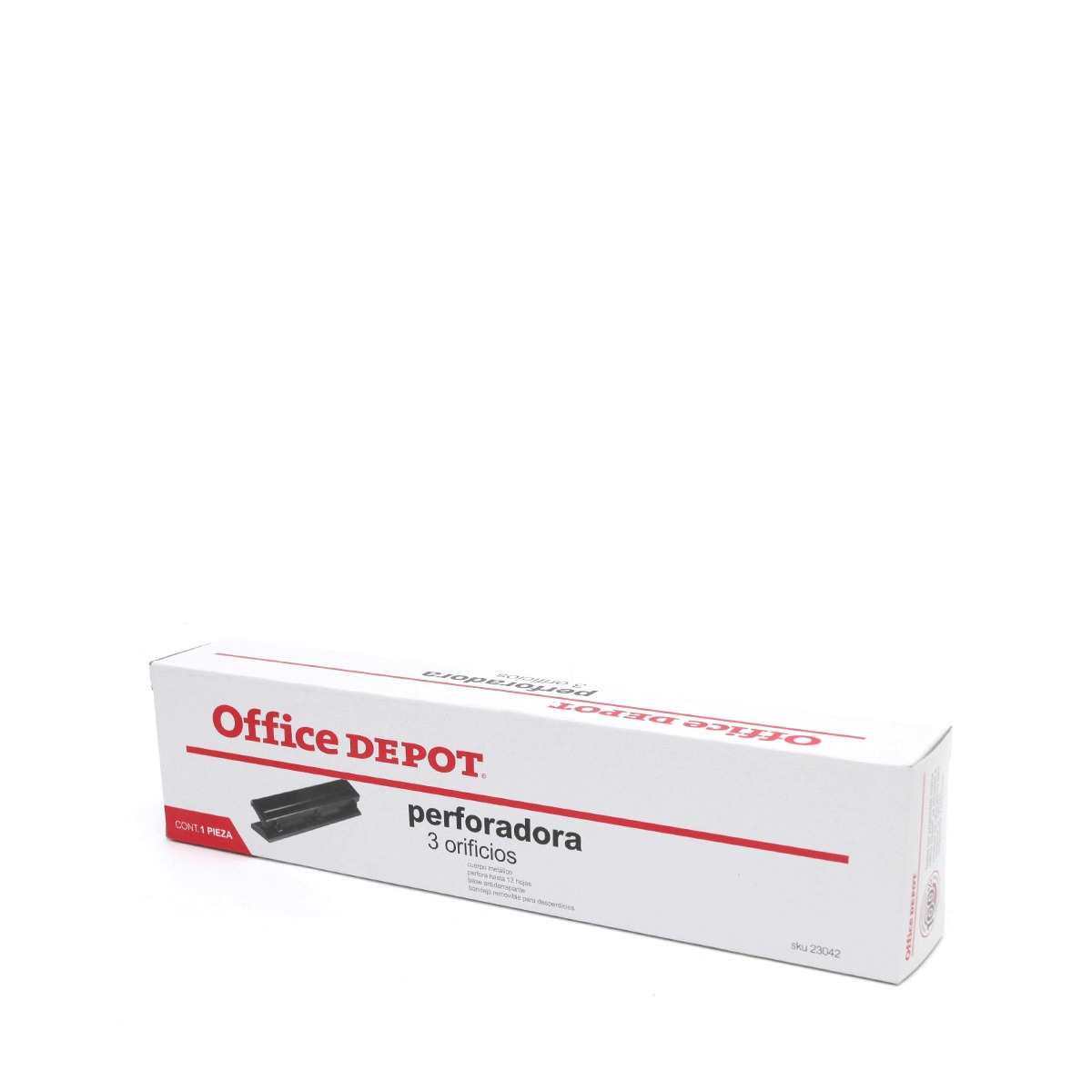 Perforadora Alargada Office Depot 3 orificios Negro | Office Depot Mexico