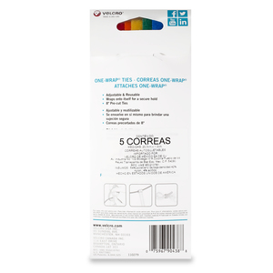 CINTA DE VELCRO ONE-WRAP (NEGRO, 25 PZS.) | Office Depot Mexico