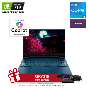 Laptop Gamer HP 16 Victus 16-d0536la GeForce RTX 3050 Intel Core i5 16.1 pulg. 512gb SSD 16gb RAM