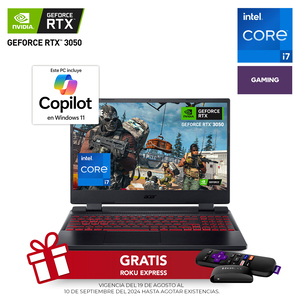 Laptop Gamer Acer Nitro 5 AN515-58-71EC GeForce RTX 3050 Intel Core i7 15.6 pulg. 512gb SSD 12gb RAM