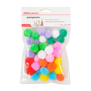 Pompones Office Depot Colores 40 piezas 