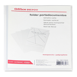 Protectores de Hojas Office Depot Transparentes 10 piezas