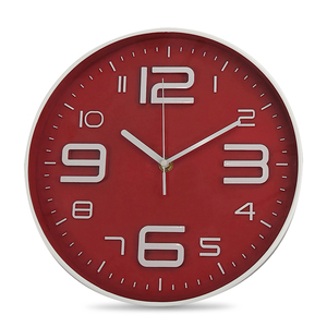 Reloj de Pared Fragments 12 pulg. Rojo con Blanco
