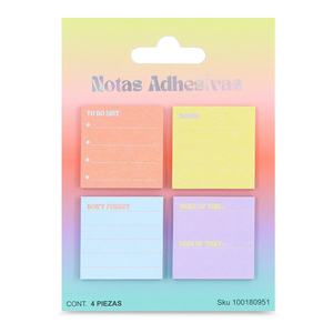 Notas Adhesivas OD Premium Colores Surtidos 4 blocks