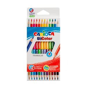 Lápices para Colorear Bicolor Carioca Colores Brillantes 12 piezas