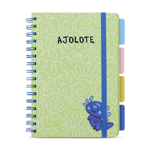 Cuaderno Esquela Ticher Familia Ajolote Colores 100 hojas