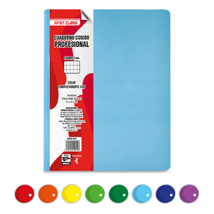 Cuaderno Profesional First Class Cuadro Chico Colores 100 hojas