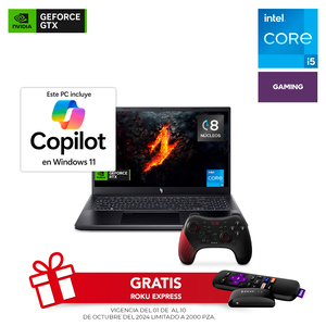 Bundle Laptop Acer Nitro V 15 GeForce RTX 2050 Intel Core i5 15.6 pulg. 512gb SSD 8gb RAM más Control Gamer Nitro