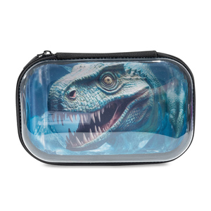 Lapicera Escolar Zipit Dinosaurios 3D Tapa Transparente