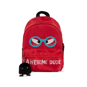 Mochila Escolar Ticher Awesome Dude de Lentes Rojo 