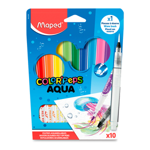 Plumones Maped Colorpeps Aqua 10 piezas