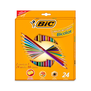 Lápices de Colores Bicolores Bic Evolution 24 piezas