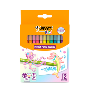 Plumones Bic Kids Pastel 12 piezas