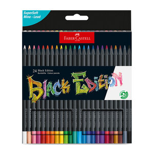 Lápices de Colores Triangulares Faber Castell Black Edition Colores 24 piezas