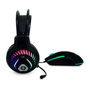 Audífonos y Mouse Gamer Alámbricos Vortred Raito Negro