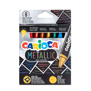 Crayones Triangulares Carioca Metallic Colores Metálicos 8 piezas