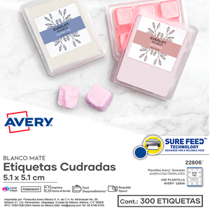 Etiqueta Cuadrada Avery Blanco 12 etiquetas