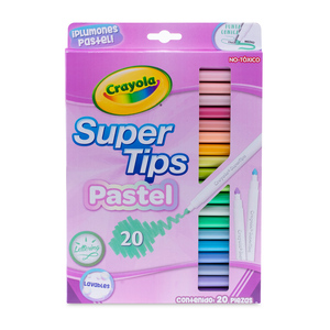 Plumones de Agua Crayola Súper Tips JR Pastel 20 piezas