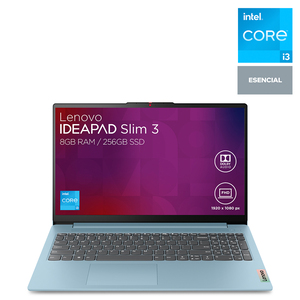Laptop Lenovo IdeaPad Slim 3 15IAN8 Intel Core i3 Full HD 15.6 pulg. 256gb SSD 8gb RAM Azul
