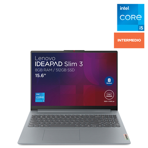 Laptop Lenovo IdeaPad Slim 3 Intel Core i5 FHD 15.6 pulg. 512gb SSD 8gb RAM Gris 