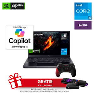 Laptop Gamer Acer Nitro V15 Nvidia GeForce RTX 3050 Intel Core i5 15.6 pulg. 512gb SSD 8gb RAM más Control Gamer