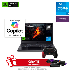 Laptop Gamer Acer Nitro V15 Nvidia GeForce RTX 3050 Intel Core i5 15.6 pulg. 512gb SSD 8gb RAM más Control Gamer