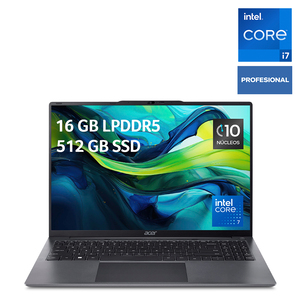 Laptop Aser Aspire Lite 16 Intel Core i7 16 pulg. 512gb SSD 16gb RAM Negro