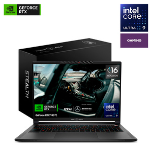 Bundle Laptop Gamer MSI Stealth 16 Mercedes AMG Intel Core i9 Nvidia Geforce RTX 4070 QHD 16 pulg. 2tb SSD 32gb RAM más Mouse y Mousepad