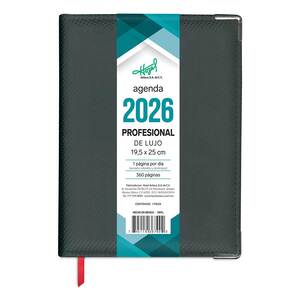 Agenda Diaria Profesional 2026 Hazel Texturizada Negro Agenda Diaria Profesional 2026 Hazel Texturizada Negro
