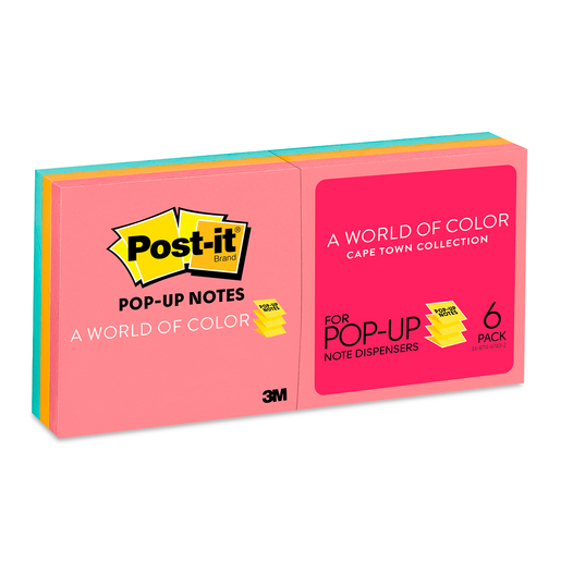 Notas Adhesivas 3M Post-It Pop-Up Capetown Colores surtidos  x  cm | Office  Depot Mexico