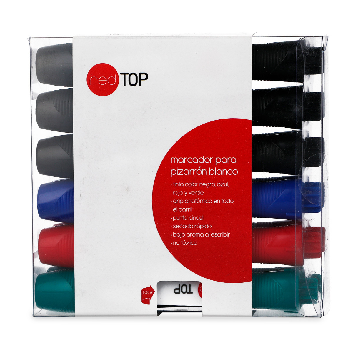 Marcador para Pizarrón Blanco Red Top Punta Cincel Colores surtidos 12  piezas | Office Depot Mexico