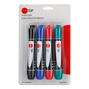 Marcadores para Pizarrón Blanco Office Depot Colores surtidos 4 piezas | Office  Depot Mexico