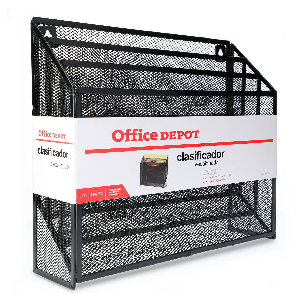 Clasificador Escalonado Triple de Documentos Carta Office Depot Mesh Negro  | Office Depot Mexico