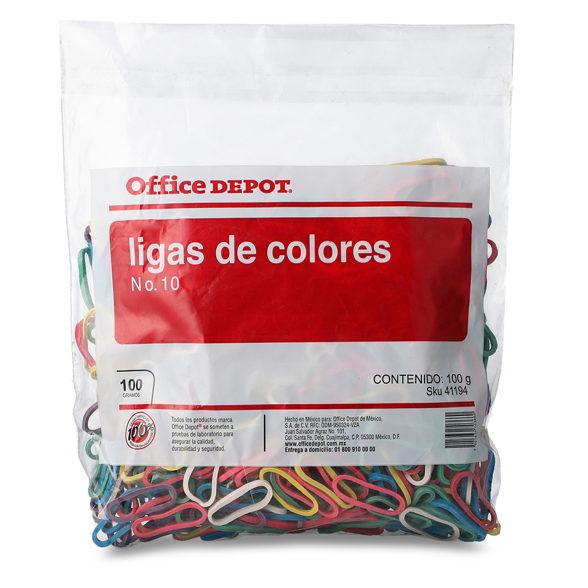 Ligas de Hule No. 10 Office Depot Colores surtidos 100 gramos | Office Depot  Mexico