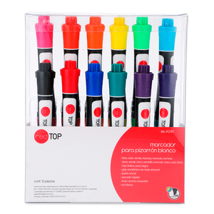 Marcador Base Agua Office Depot Punta Cincel Colores surtidos 12 piezas | Office  Depot Mexico