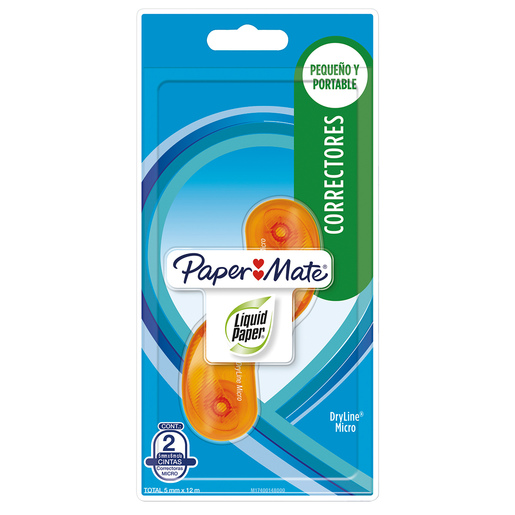 CORRECTOR DRYLINE MICRO PAPER MATE (CINTA, 2 PZS.) | Office Depot Mexico