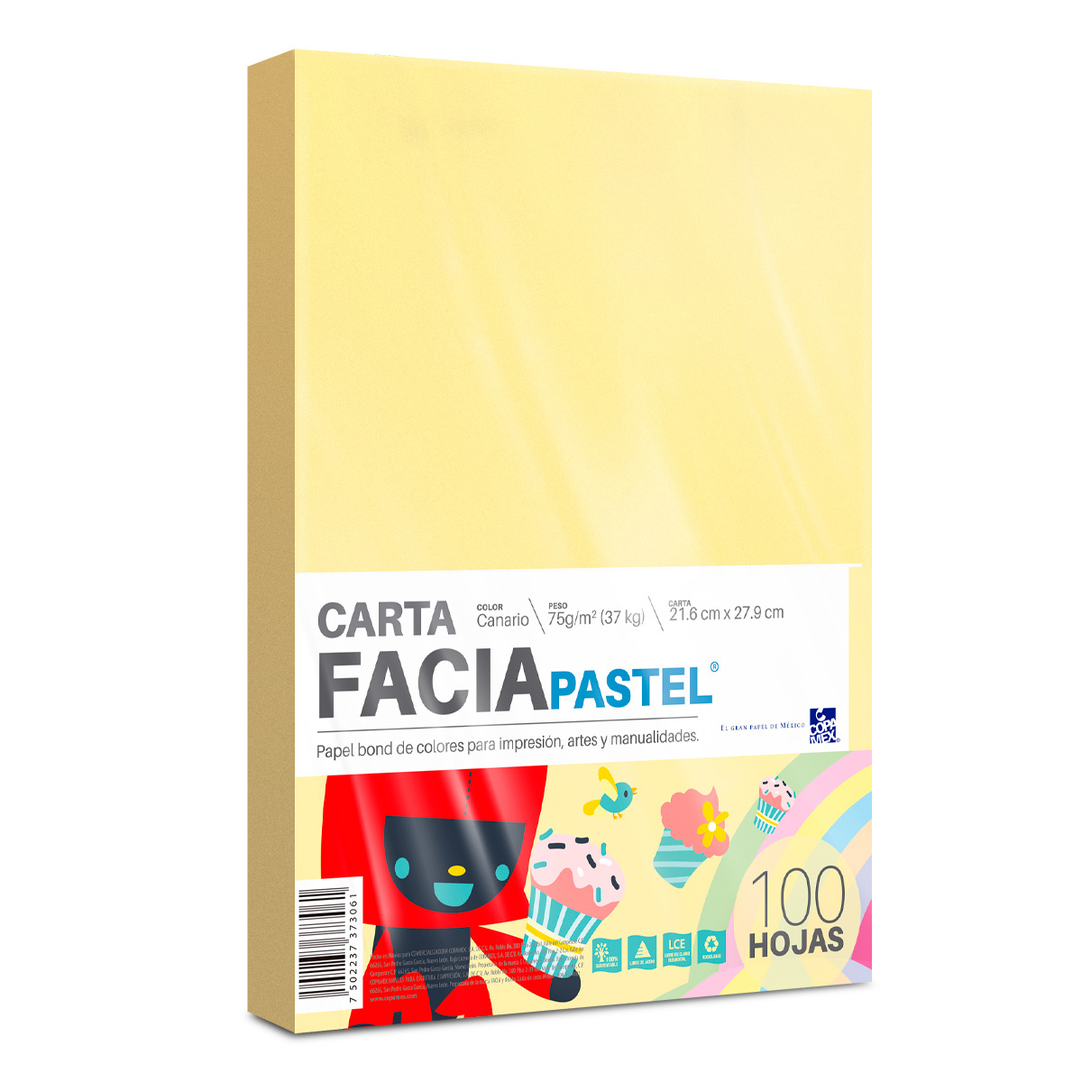 Hojas de Color Facia Pastel Paquete 100 hojas Carta Amarillo pastel 75 gr | Office  Depot Mexico