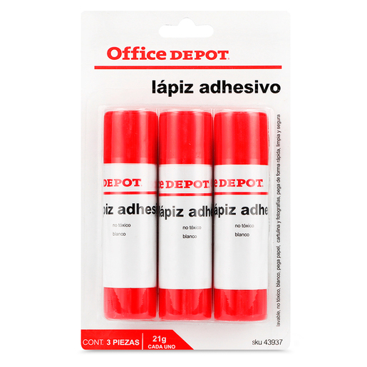 Lápiz Adhesivo Office Depot 3 piezas de 21 gr c u | Office Depot Mexico