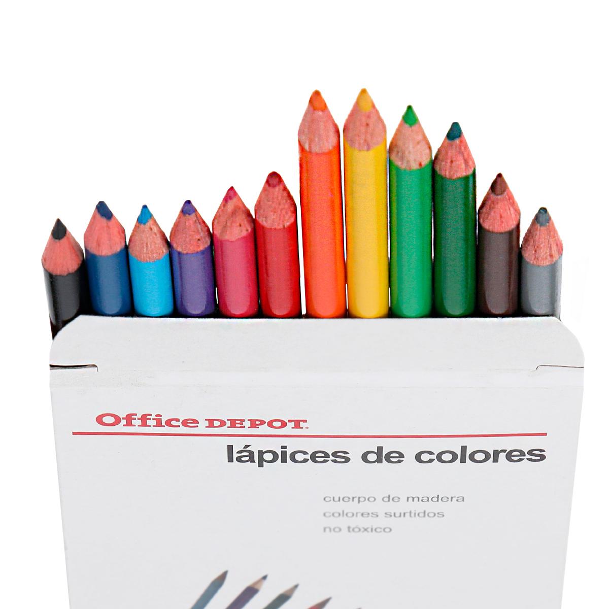 Lápices de Colores Redondos Office Depot 12 piezas | Office Depot Mexico