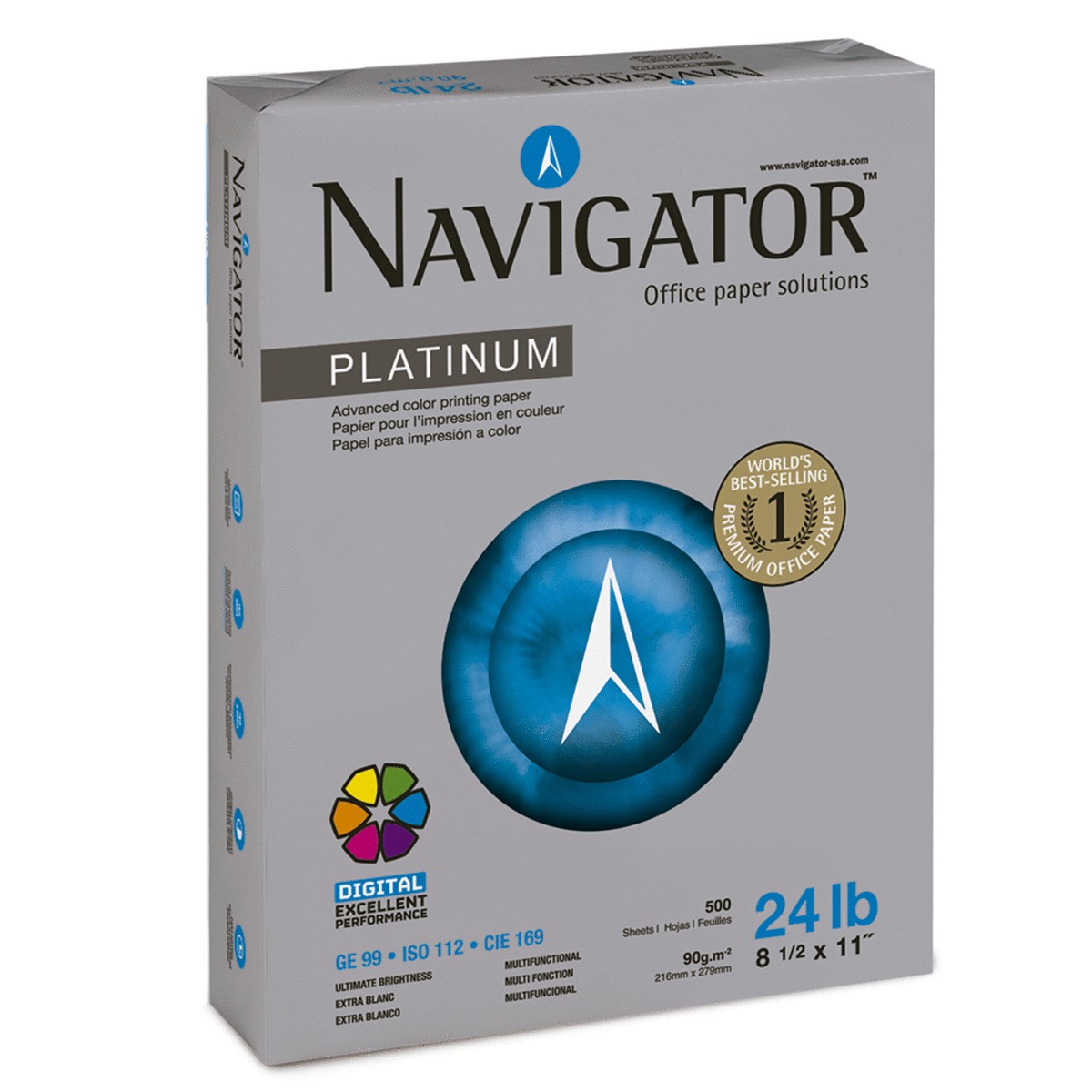 Papel Bond Carta Navigator Platinum Paquete 500 hojas blancas | Office Depot  Mexico