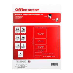 Etiquetas Adhesivas para Impresión Office Depot  x  cm Blanco 500  etiquetas | Office Depot Mexico