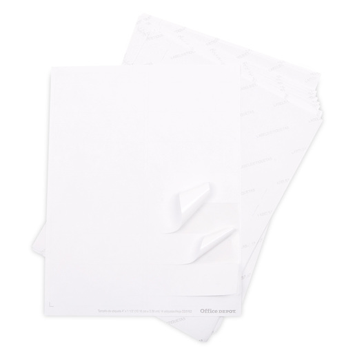 Etiquetas Adhesivas para Impresión Office Depot  x  cm Blanco 350  etiquetas | Office Depot Mexico