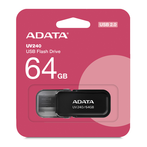 Memoria USB ADATA UV240 / 64gb / USB 2.0 / Negro