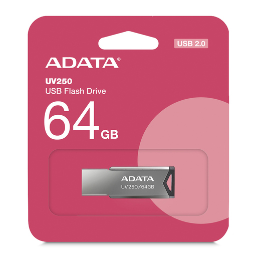 Memoria USB ADATA UV250 / 64gb / USB 2.0 / Metálico